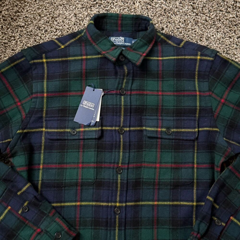Polo Ralph Lauren Men’s Size Medium NWT The Polo Tartan Work shirt MSRP $398.00 - Picture 4 of 11